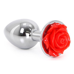 Kiotos Plug Bijou anal Alu avec Rose 6 x 2.8 cm